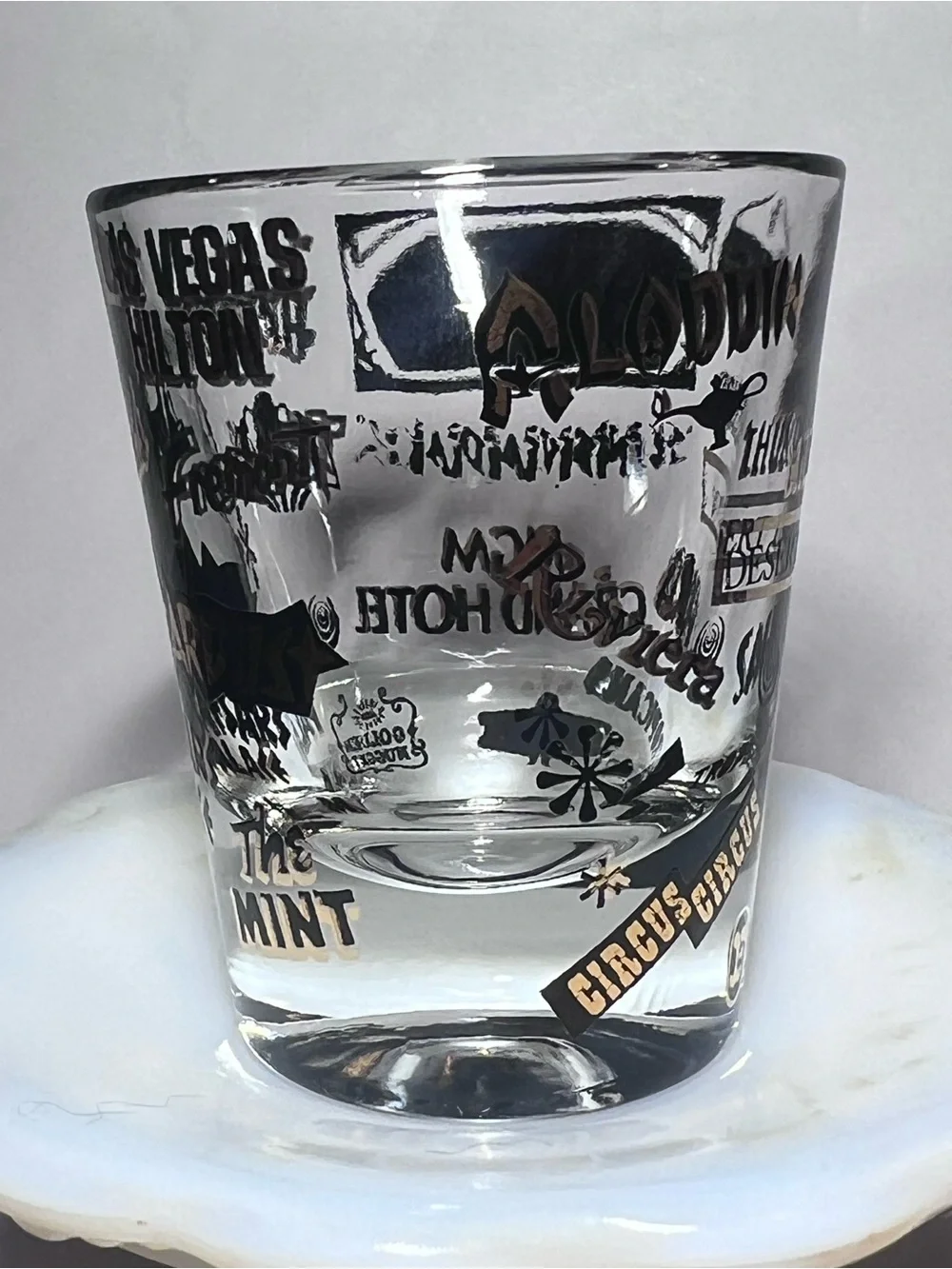 Vintage 70s Las Vegas Landmark Shot Glass - Set of 4